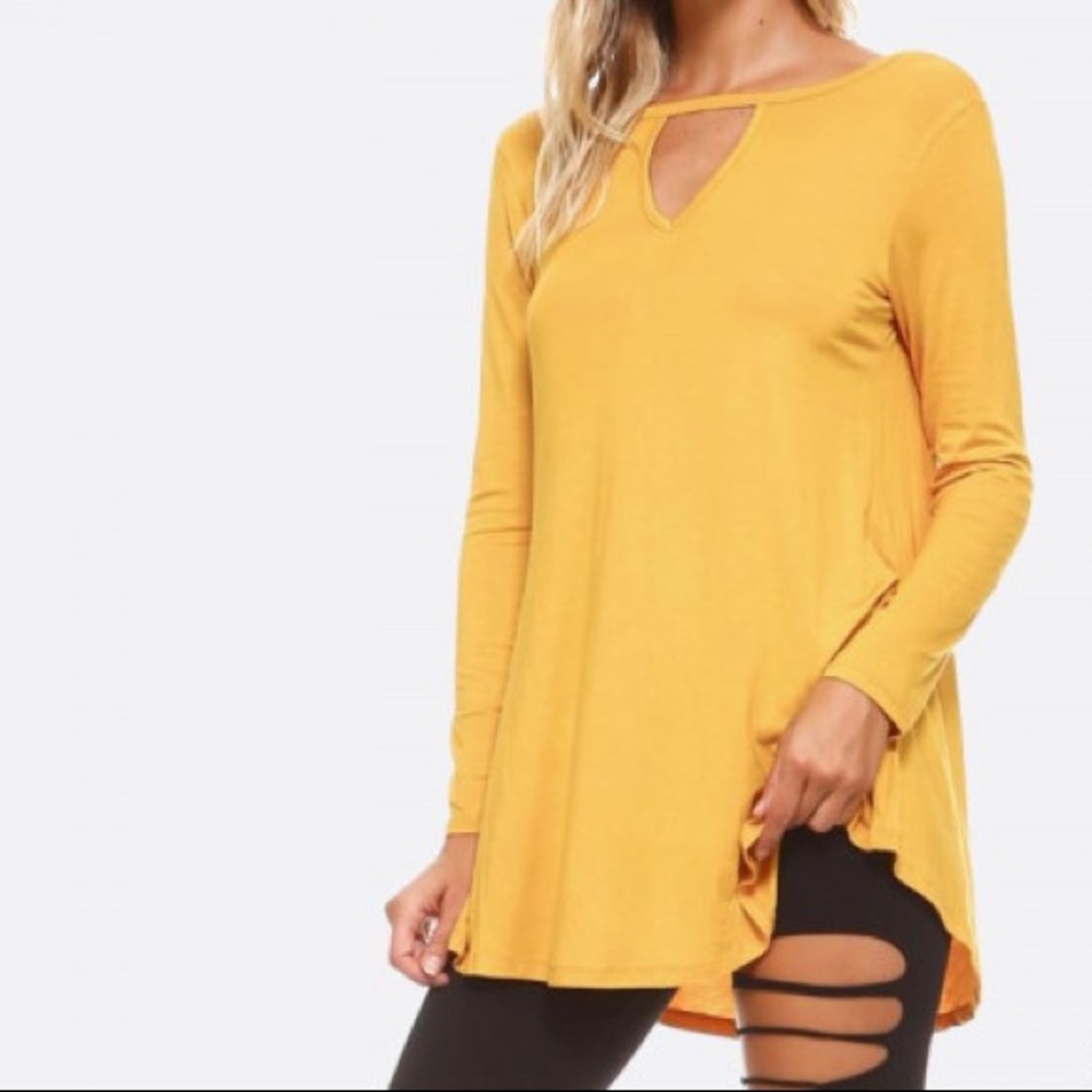 Swing Tunic Jersey Shirt Mustard Yellow